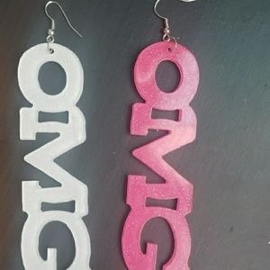 Shiny disco style OMG earings